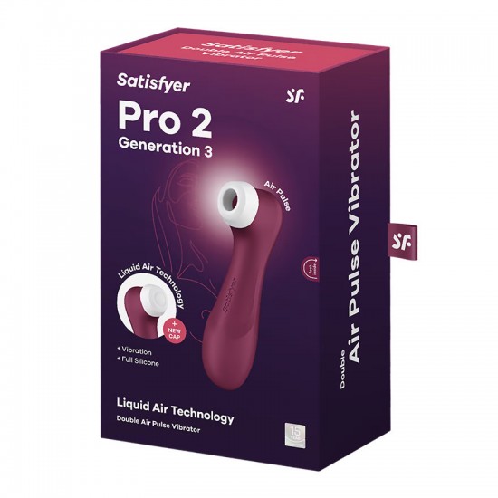 Satisfyer pro2 gen3 air pulse vibrator winered package