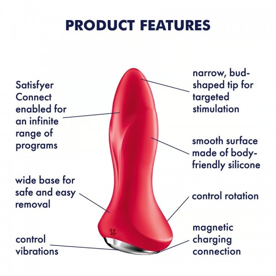 Satisfyer rotator plug 1 plus red anal vibrator features