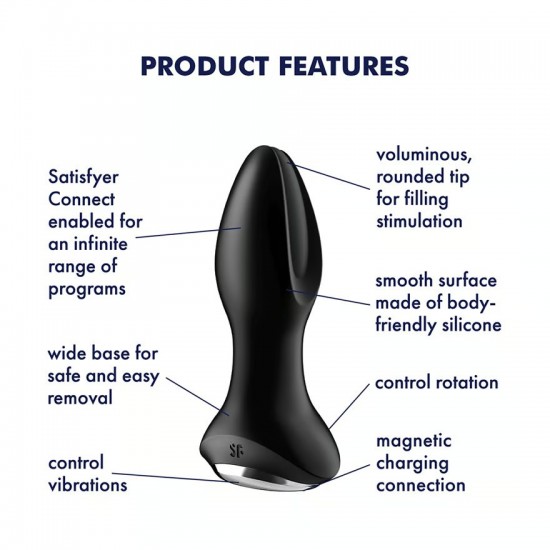 Satisfyer rotator plug 2 plus black anal vibrator features