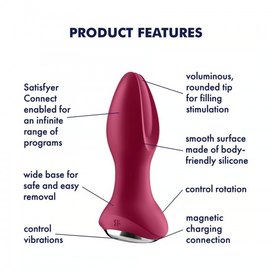 Satisfyer rotator plug 2 plus red anal vibrator features