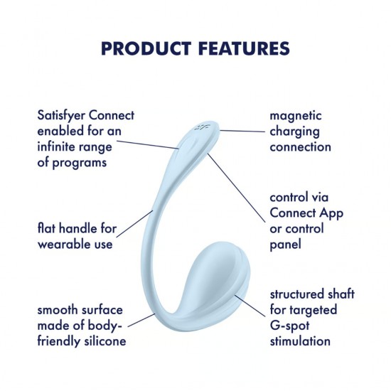 Satisfyer smooth petal wearable vibrator lightblue featuresqblicqoirezuz