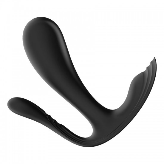 Satisfyer top secret plus black wearable vibrator side view