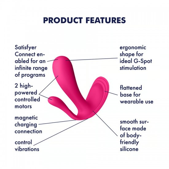 Satisfyer top secret plus pink wearable vibrator features