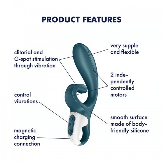 Satisfyer vibrator hug me grayblue features