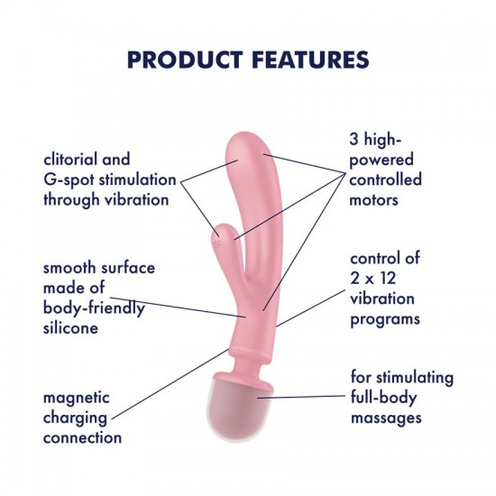 Satisfyer vibrator triple lover pink vibrator product features