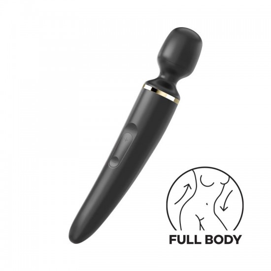 Satisfyer wand er woman vibrator black front view