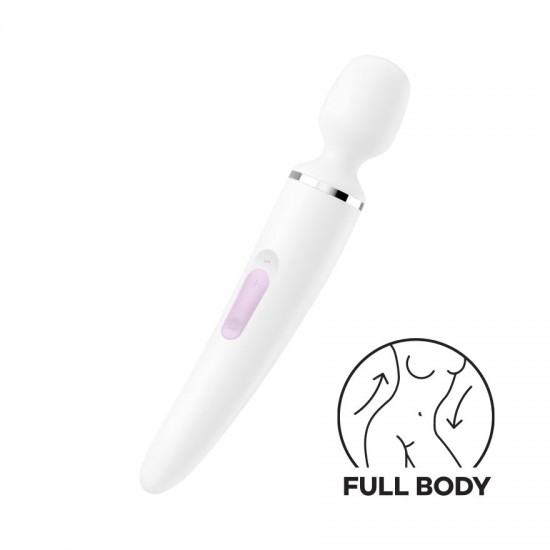 Satisfyer wand er woman vibrator white front view