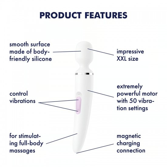 Satisfyer wand er woman vibrators white features